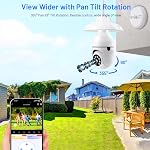 Light Bulb Security Camera Wireless Outdoor for Home Security, 2K Light Bulb Camera, 5G WiFi Lightbulb Security Camera Light Socket Screw in for Porch, Color Night Vision, Motion Alerts, Siren Alarm