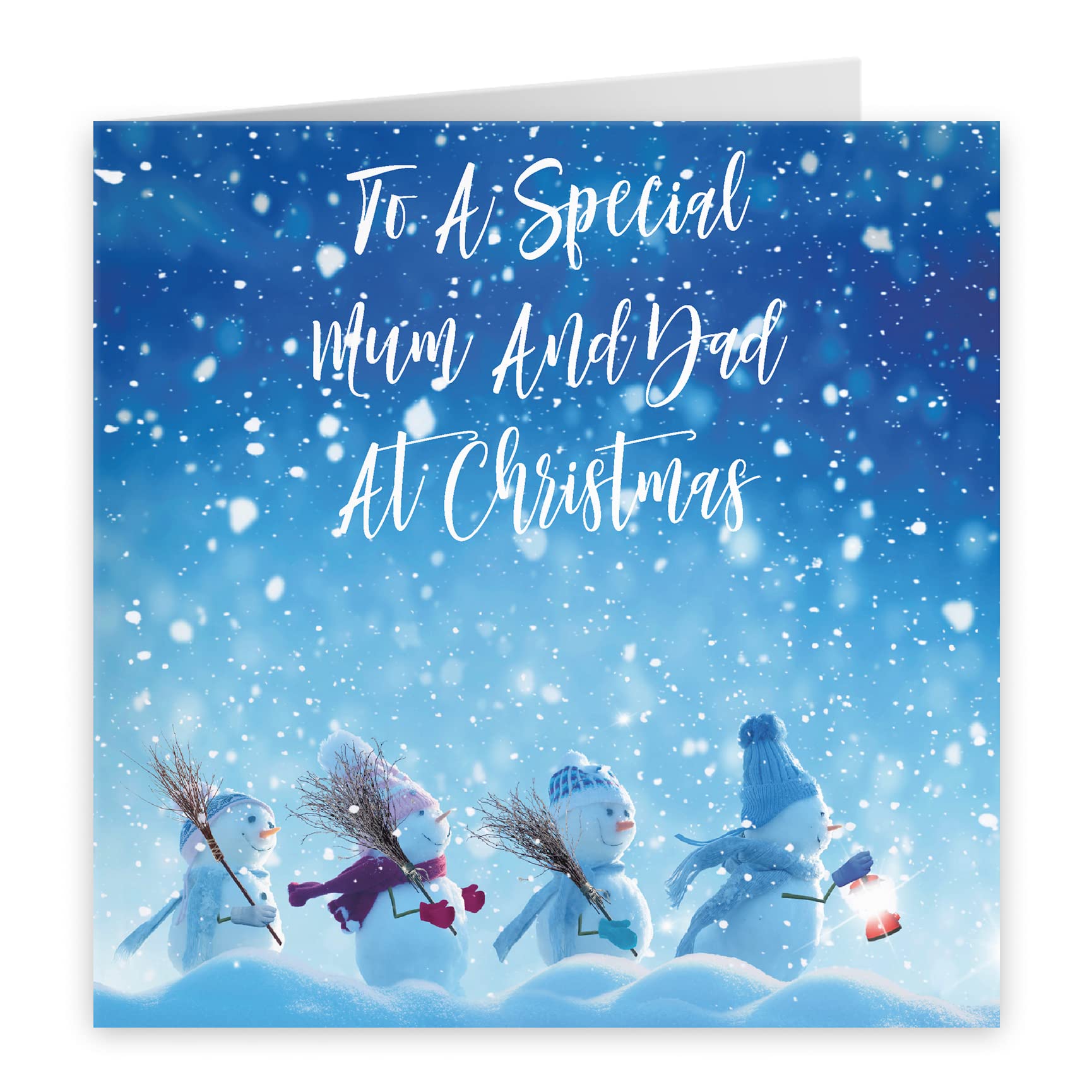 Hunts England - Mum And Dad Christmas Card - To A Special Mum And Dad At Christmas - Snow People Collection - Fun Card - Image 2