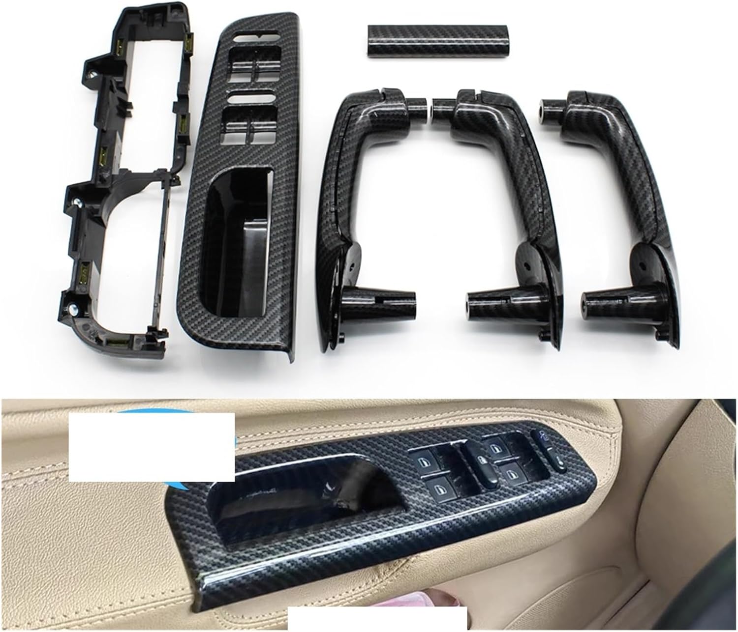 LHD Car Front Rear Left Right Door Pull Grab Handle Compatible for VW/Bora/Golf 4 /MK4/Jetta 1999 2000 2001 2002 2003 2004(Right 1PC)