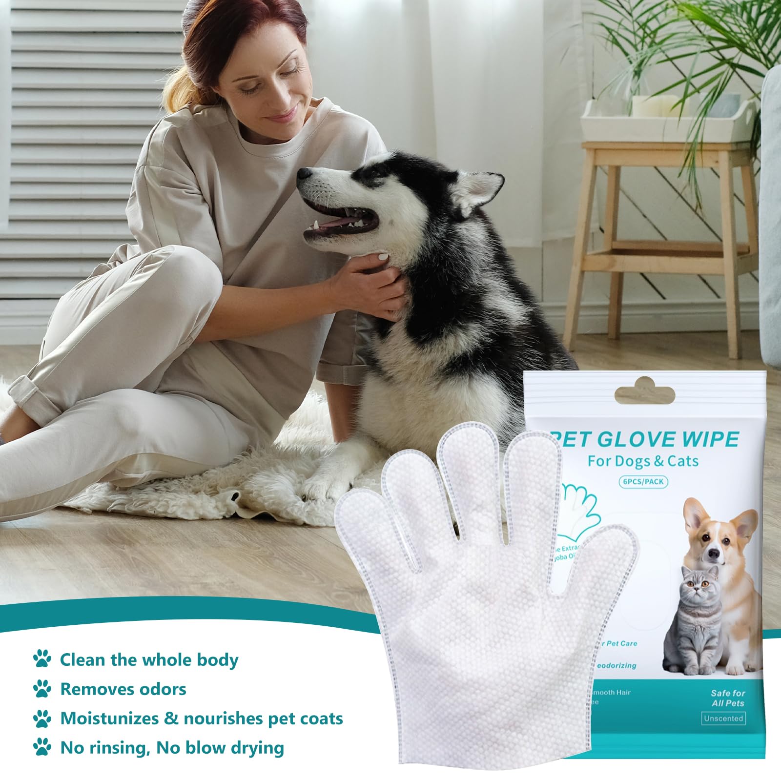 BYZESTY 36 Pièces Gants De Nettoyage pour Animaux De Compagnie, Lingette Chien Chat, Gants Tout-en-Un pour Chien Et Chat, Gants sans Lavage pour Animaux pour Voyages, Nettoyage sans Rinçage