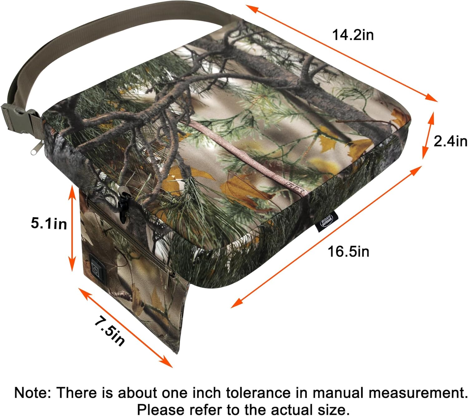 MDSTOP Heated Hunting Seat Cushion, Waterproof Seat Pads for Tree Stand & Ladder Stand, for Hunting, Ice Fishing, Hiking, Camping, Battery Included