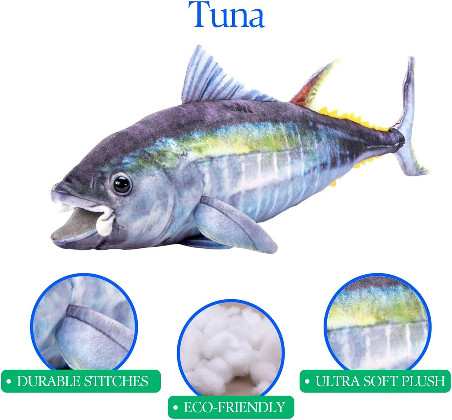 The Petting Zoo Tuna Stuffed Animal Plushie, Gifts for Kids, Wild Onez Sealife River Fish Animals, Tuna Plush Toy 26 Inches