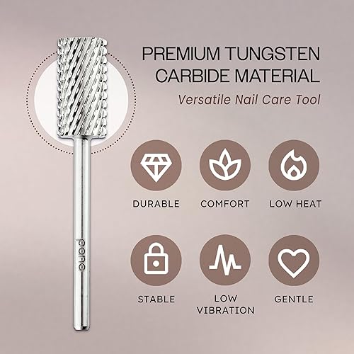 Vista 71 de USA PANA - Broca profesional de carburo de barril pequeño con parte superior plana, grano grueso 5X a grano extrafino, dorado, plateado, negro DLC