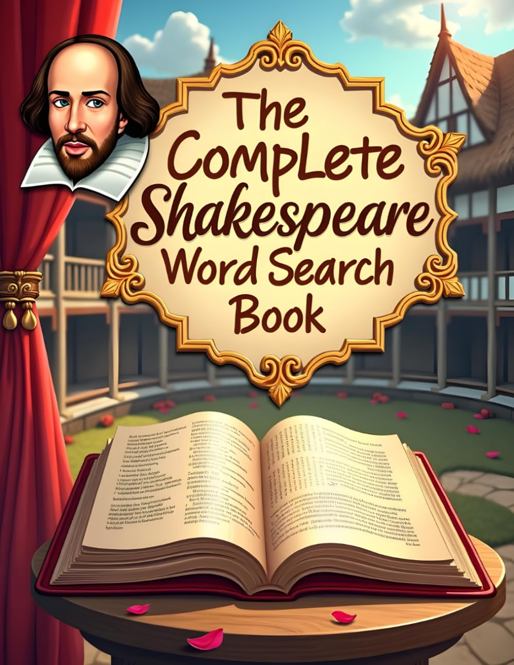 The Complete Shakespeare Word Search Book: 2 Puzzles Per Play for a total of 74 puzzles. Large print. 8.5x11 inch book.