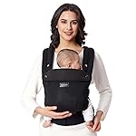 Momcozy Baby Carrier with Natural Cotton Linen, Built to Last, Ergonomic Design, Lightweight and Comfortable, Hands-Free for Moms&Dads, Slate Checkerboard