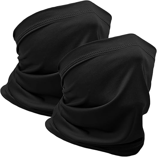 2 Packs Neck Gaiter Face Mask Scarf Gator Sun Cooling Balaclava Bandana Cover UV Protection Headwear for Men Women