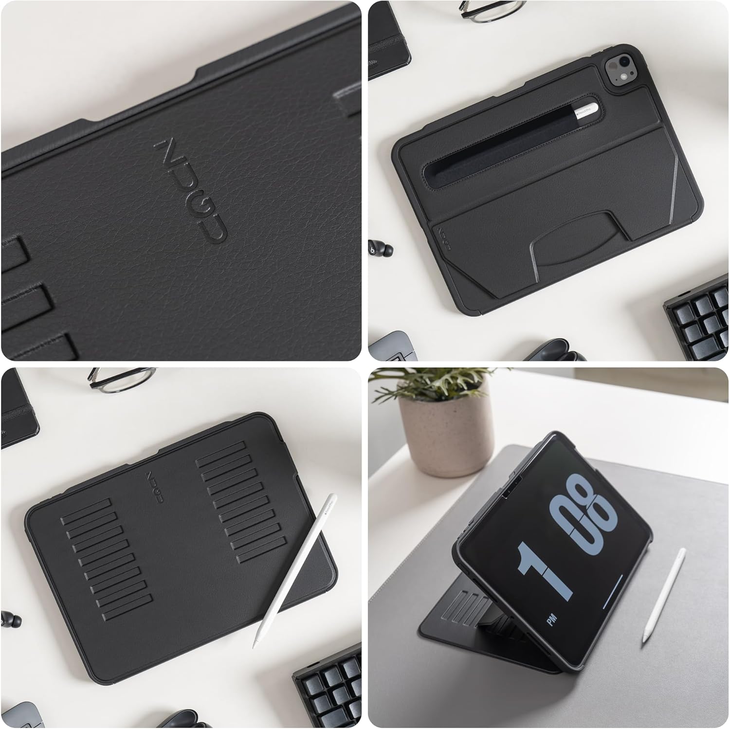 Zugu Case for iPad Pro 11 (M4/M5) 2024/2025, Slim Protective Cover with Apple Pencil Holder, Auto Wake/Sleep, Multiple Viewing Angles, iPad Pro 11 Inch Cover, Phone Protector, Black - Image 4