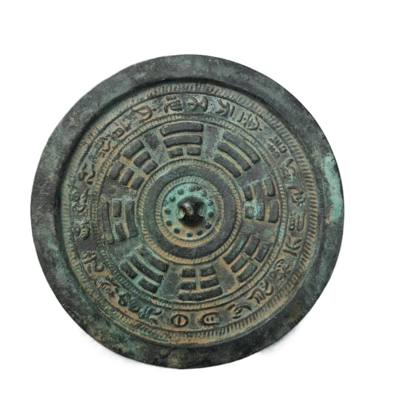CHAKEUZND Chinese Feng Shui Mirror,Bagua Mirror, Chinese Feng Shui Bronze Ancient Feng Shui Bronze Mirror Bronze Mirror Brings Good Luck Business Bagua Mirror