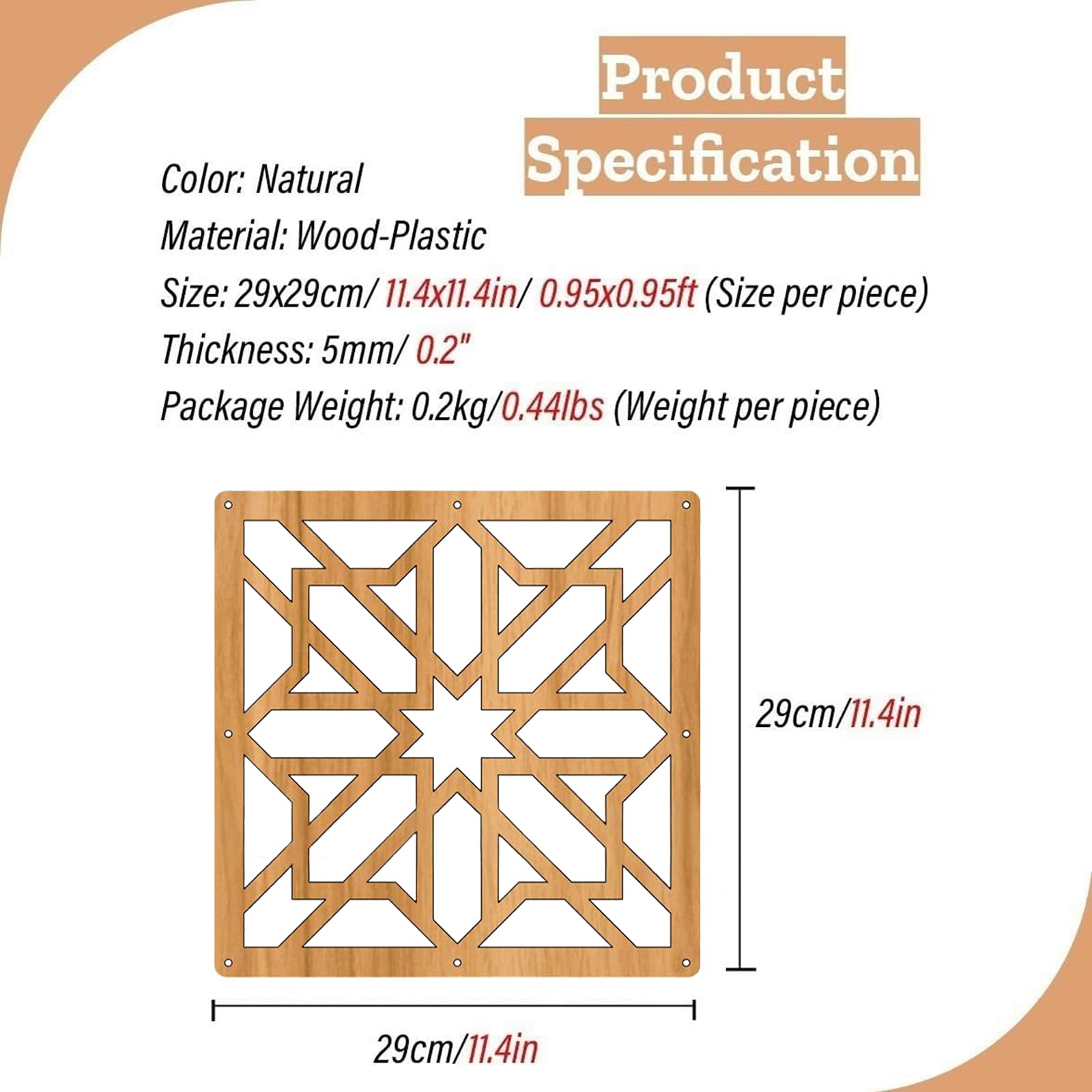 Genérico Panel Divisor de ambientes Impermeable de Madera y plástico - 75 Piezas - Separador Colgante para Dormitorio, Comedor, Hotel, Bar y Restaurante - Estética Natural