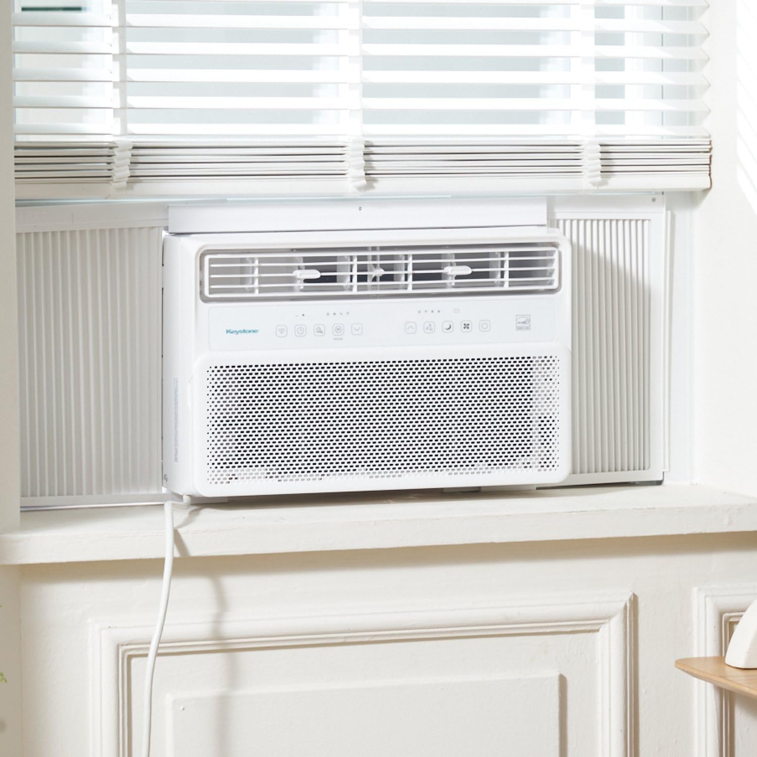 Keystone 24,000 BTU 230V Window Mounted Inverter Air Conditioner with Quiet, High Efficiency Operation and Remote, Window AC Unit for Apartment, Living Room, Bedroom, Large Rooms up to 1500-Sq. Ft.