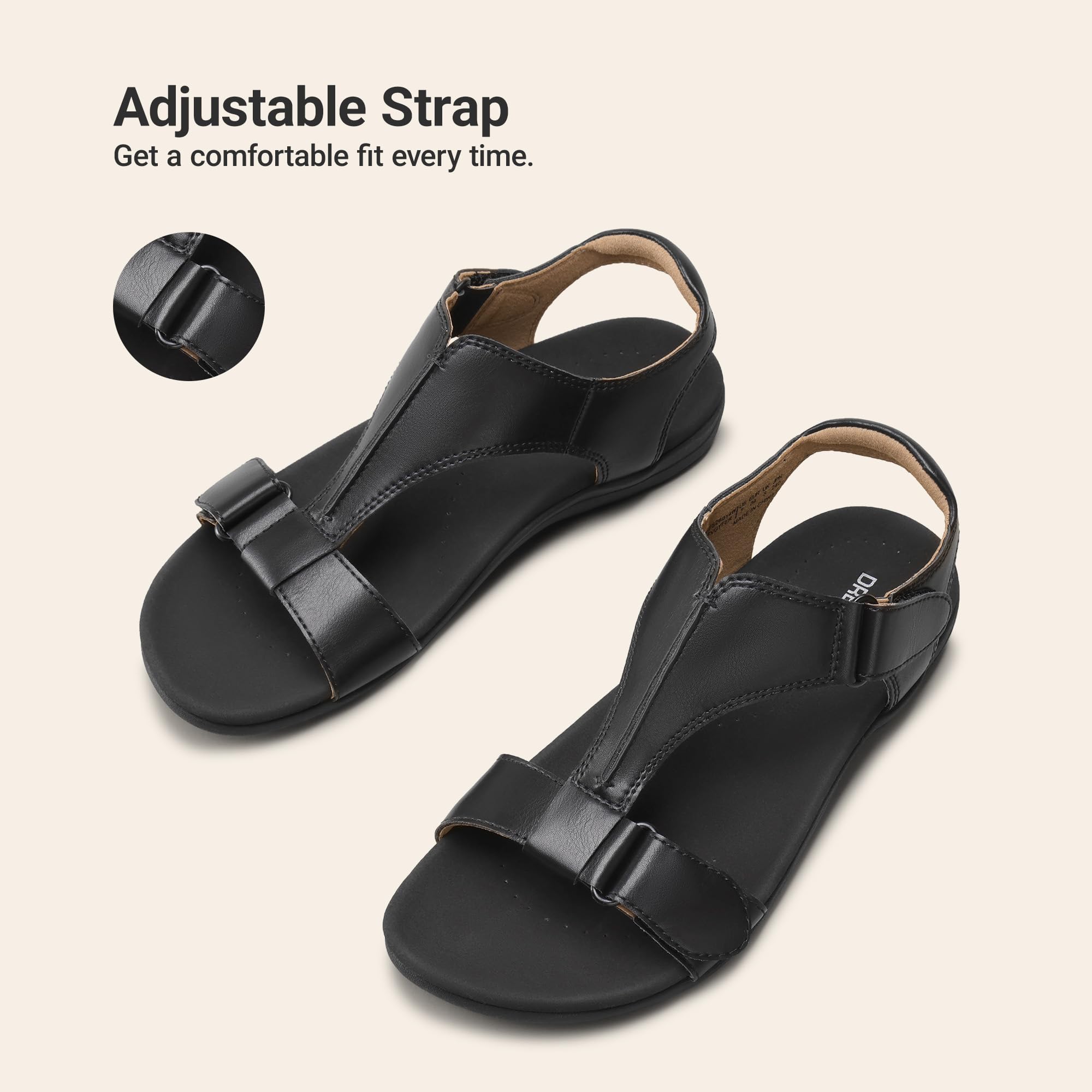 DREAM PAIRS Sandali da donna con supporto per arco plantare, ortopedici, comodi, per camminare, spiaggia, scarpe estive