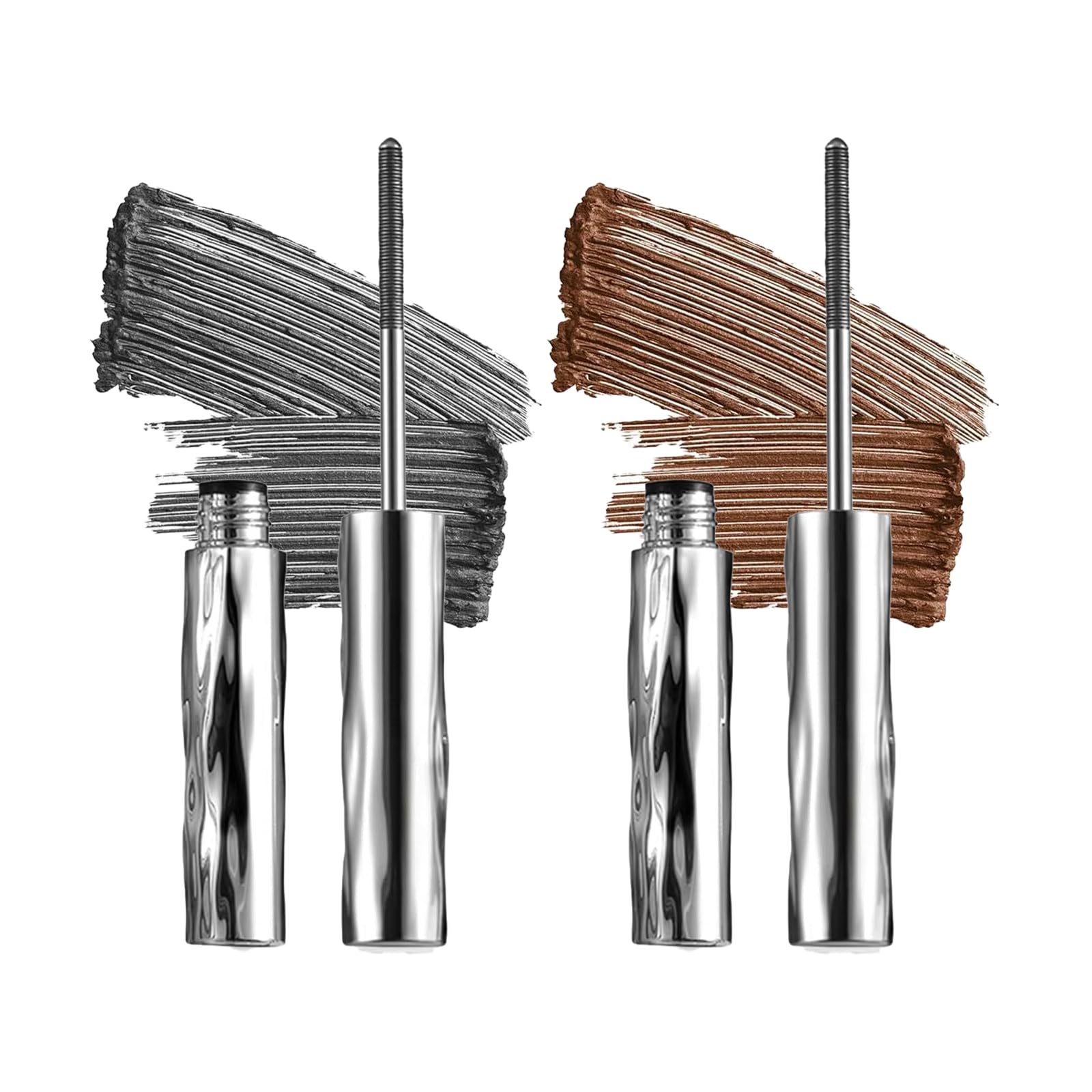 Photo 1 of 2 PCS Iron Wand Mascara Waterproof, Magnetic Eyelashes Enhancement, Telescopic Mascara with Iron Wand, Long-Lasting Volumizing Formula (Black and Brown)