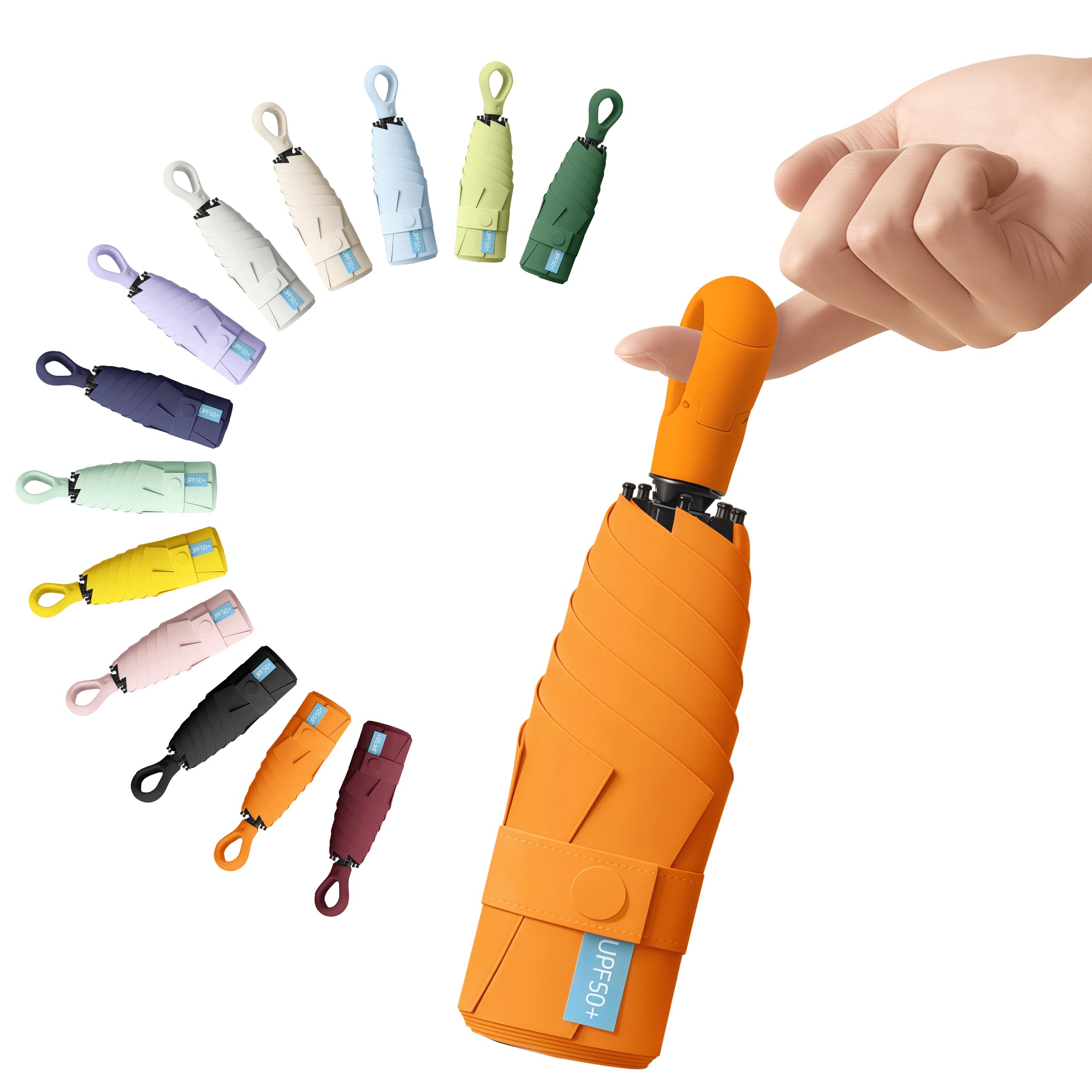 Ombrello Mini Compatto Tascabile – Anti UV per Pioggia e Sole, Ombrello da Viaggio Portatile, Piccolo Impermeabile per Donna Unisex