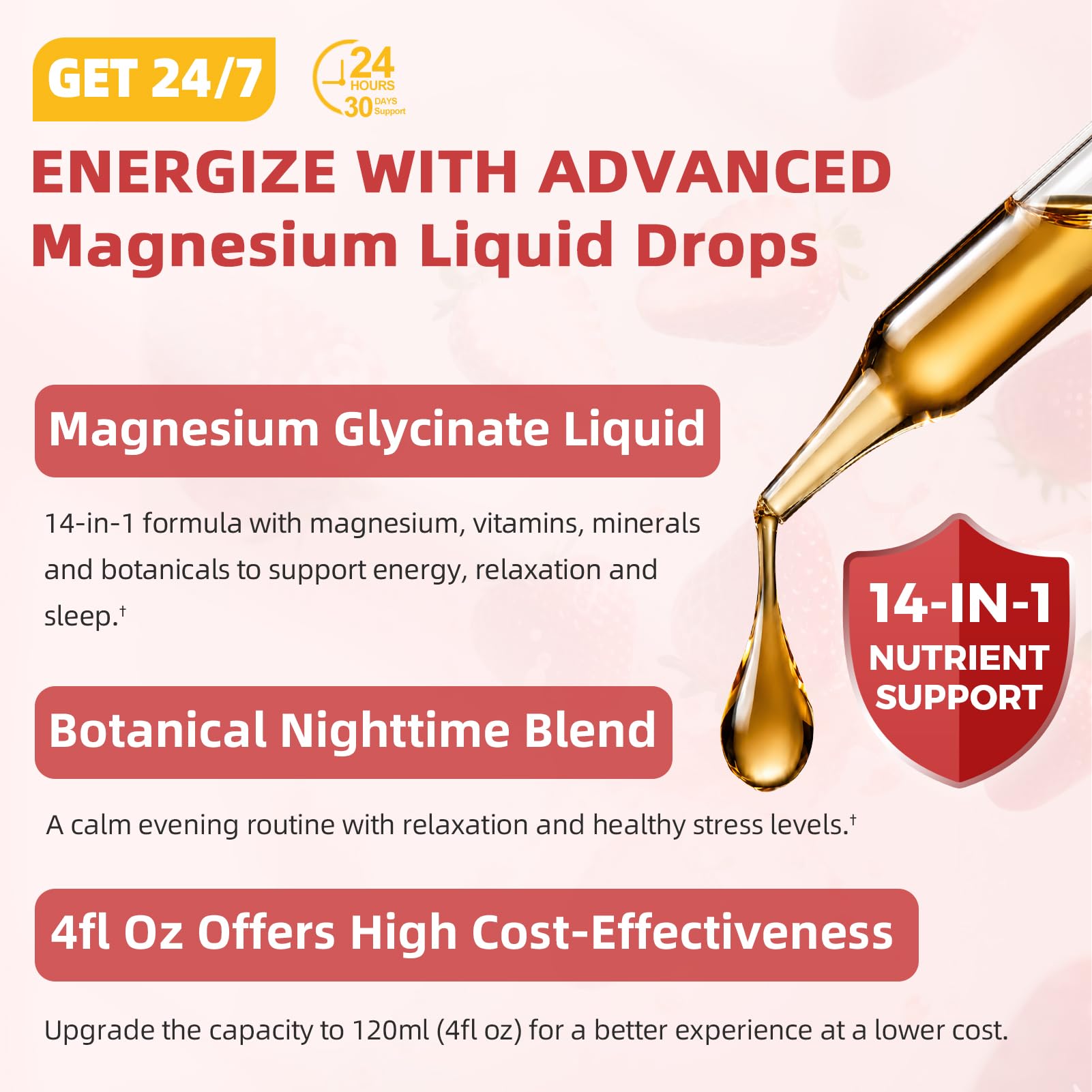 GREENPEOPLE Magnesium Glycinate Liquid Drops for Women,Strawberry,120ml — Amazon image 2