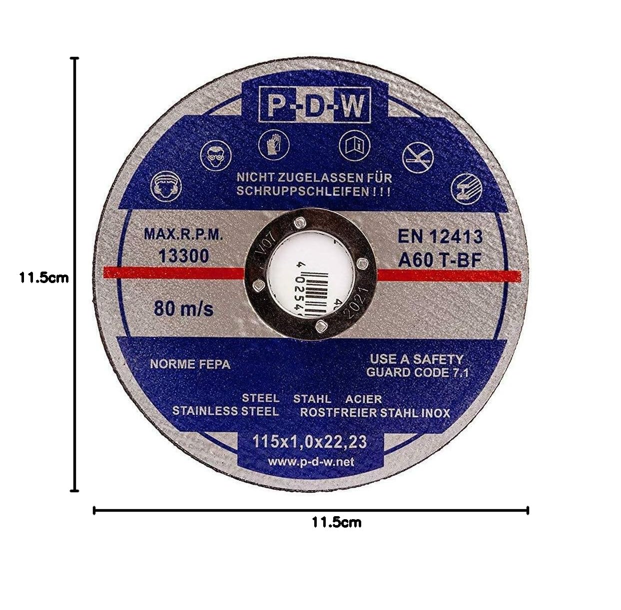 100 dischi da taglio Ø 115 x 1,0 mm | Dischi da taglio in acciaio inox | per metallo acciaio inossidabile | smerigliatrice angolare dischi flessibili