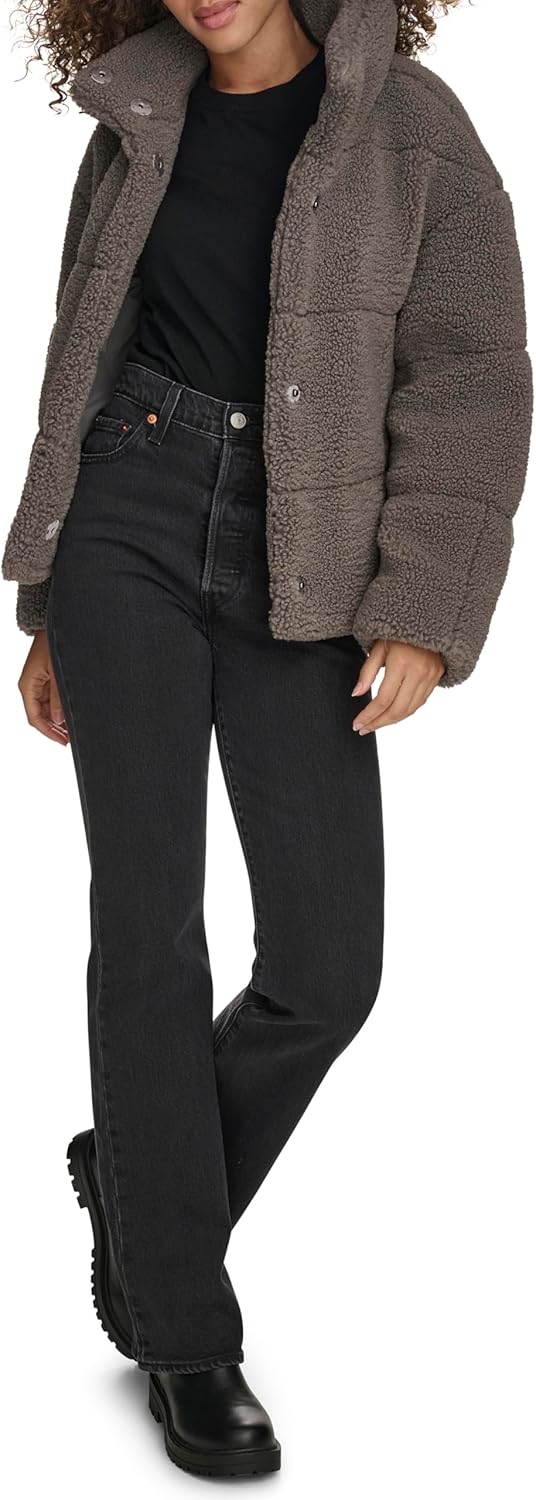 Levi's Women's Shortie Patchwork Quilted Teddy Coat - Image 7