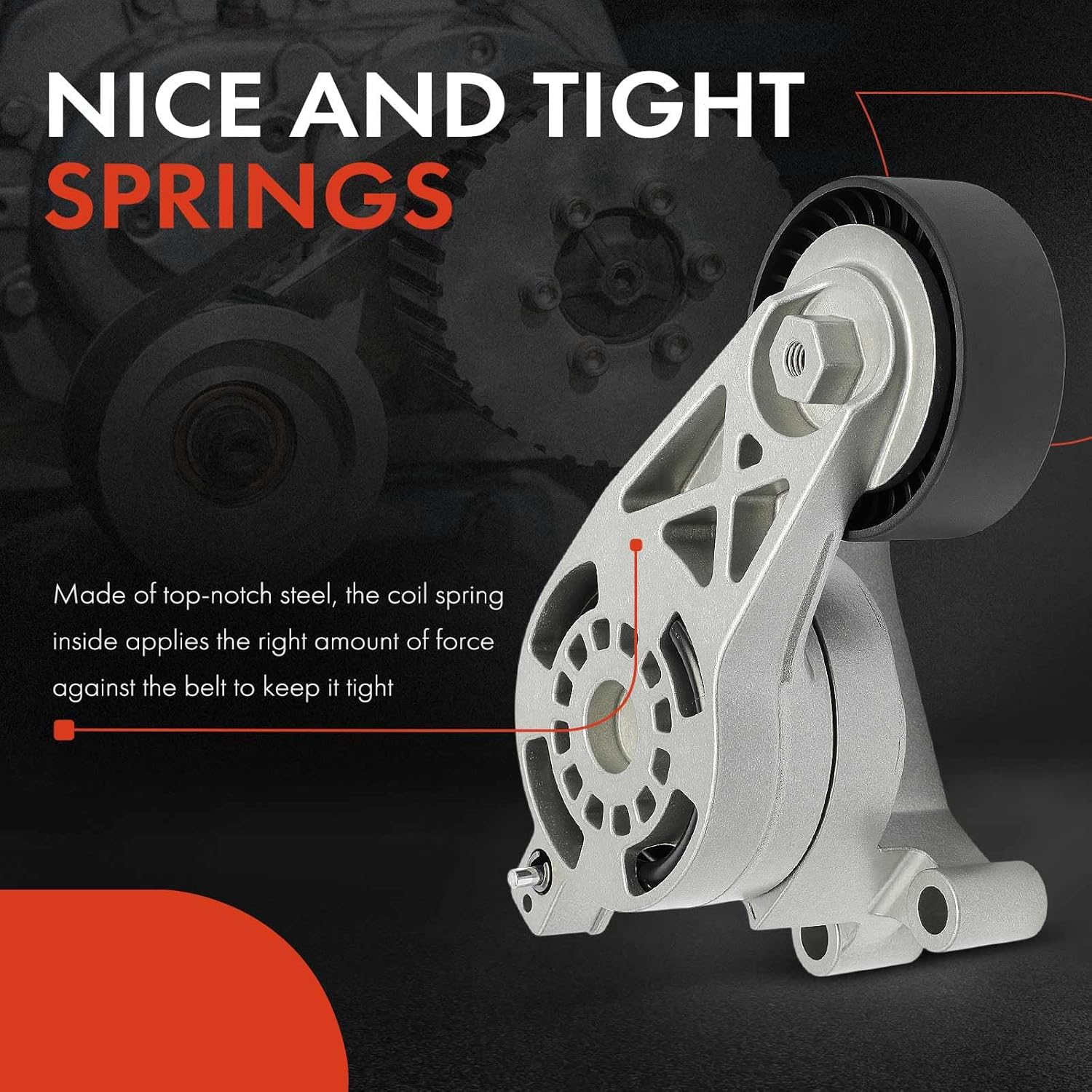 A-Premium Belt Tensioner Assembly with Pulley Compatible with Audi A3 TT Quattro & Volkswagen Bora Golf Passat, L4 2.0L, Replace# 06F903315