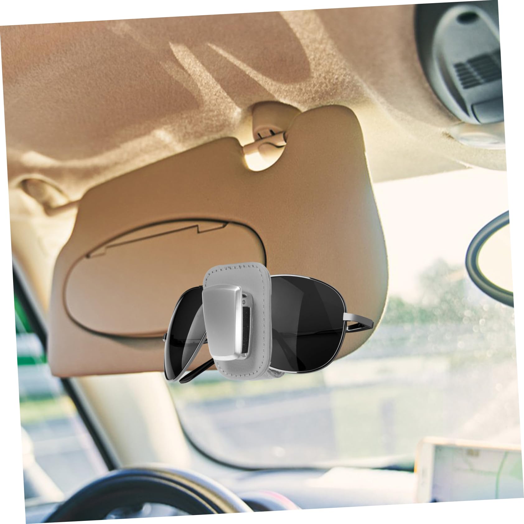 Gatuida 2piezas Soporte De Gafas para Automóvil Clip De Visera Almacenamiento Compacto y Duradero Diseño Fácil De Instalar para Gafas y Tarjetas