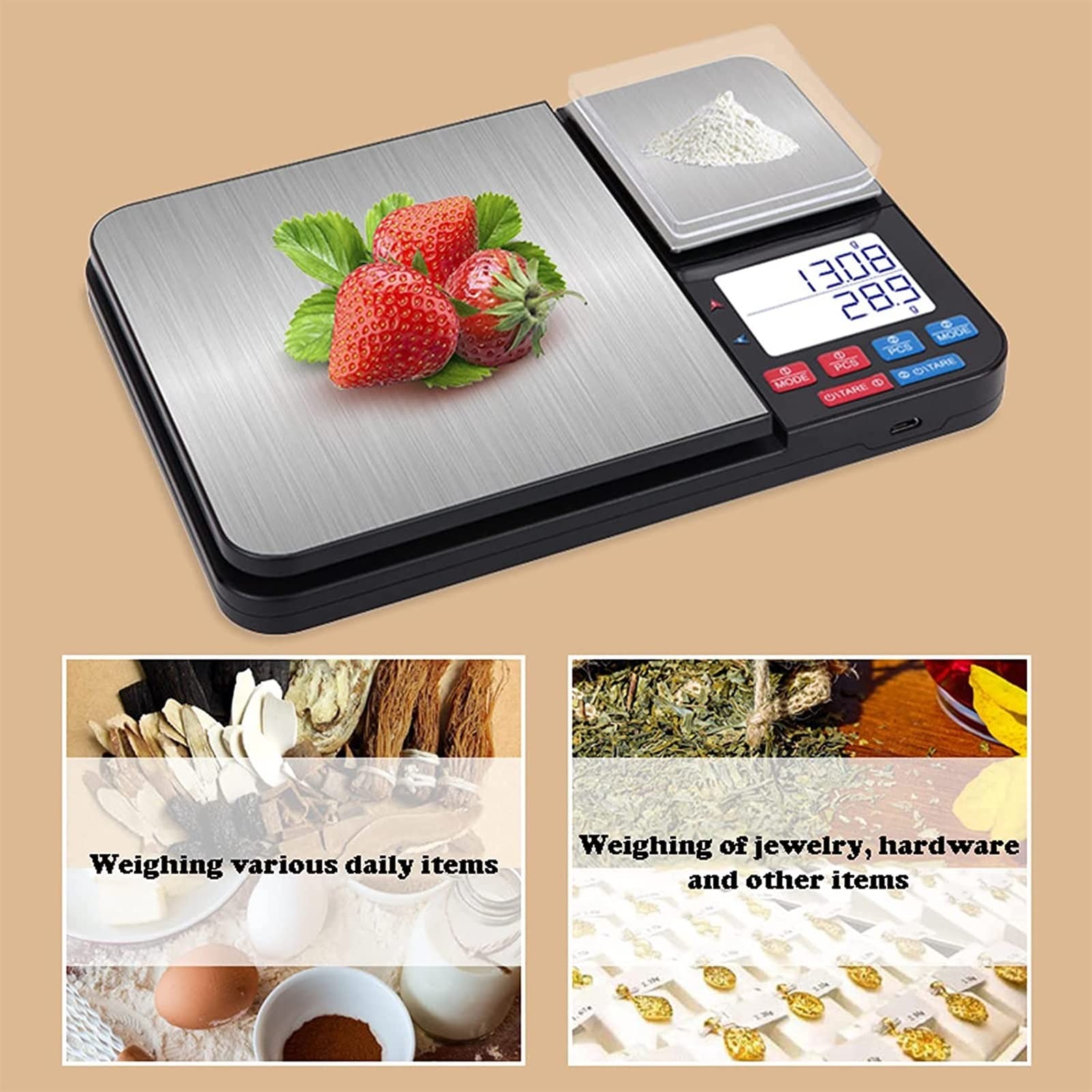 Kuchenna cyfrowa waga do pieczenia, elektroniczna waga do żywności, precyzyjna waga elektroniczna, cyfrowa waga kuchenna do ładowania, mała cyfrowa waga do pieczenia, używana do odchudzania, pieczenia