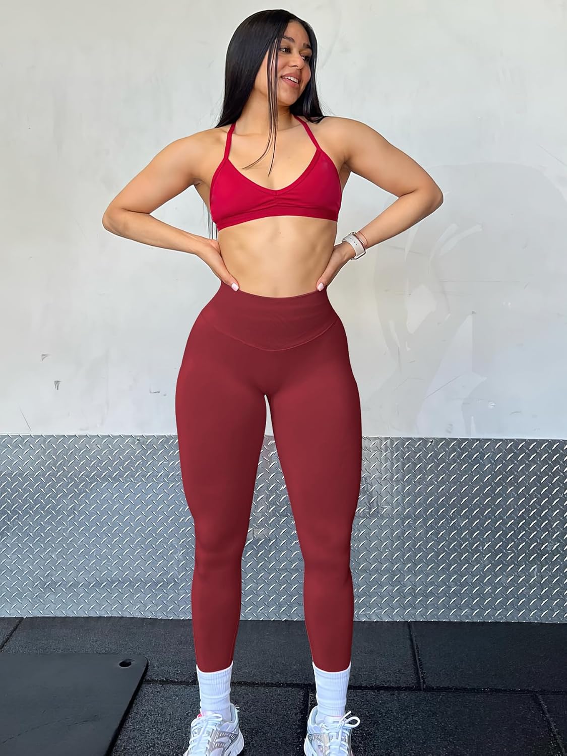 YEOREO Women Activate Workout Hidden Scrunch Leggigns Gym Booty Lifting High Waist Leggings Seamless Yoga Pants