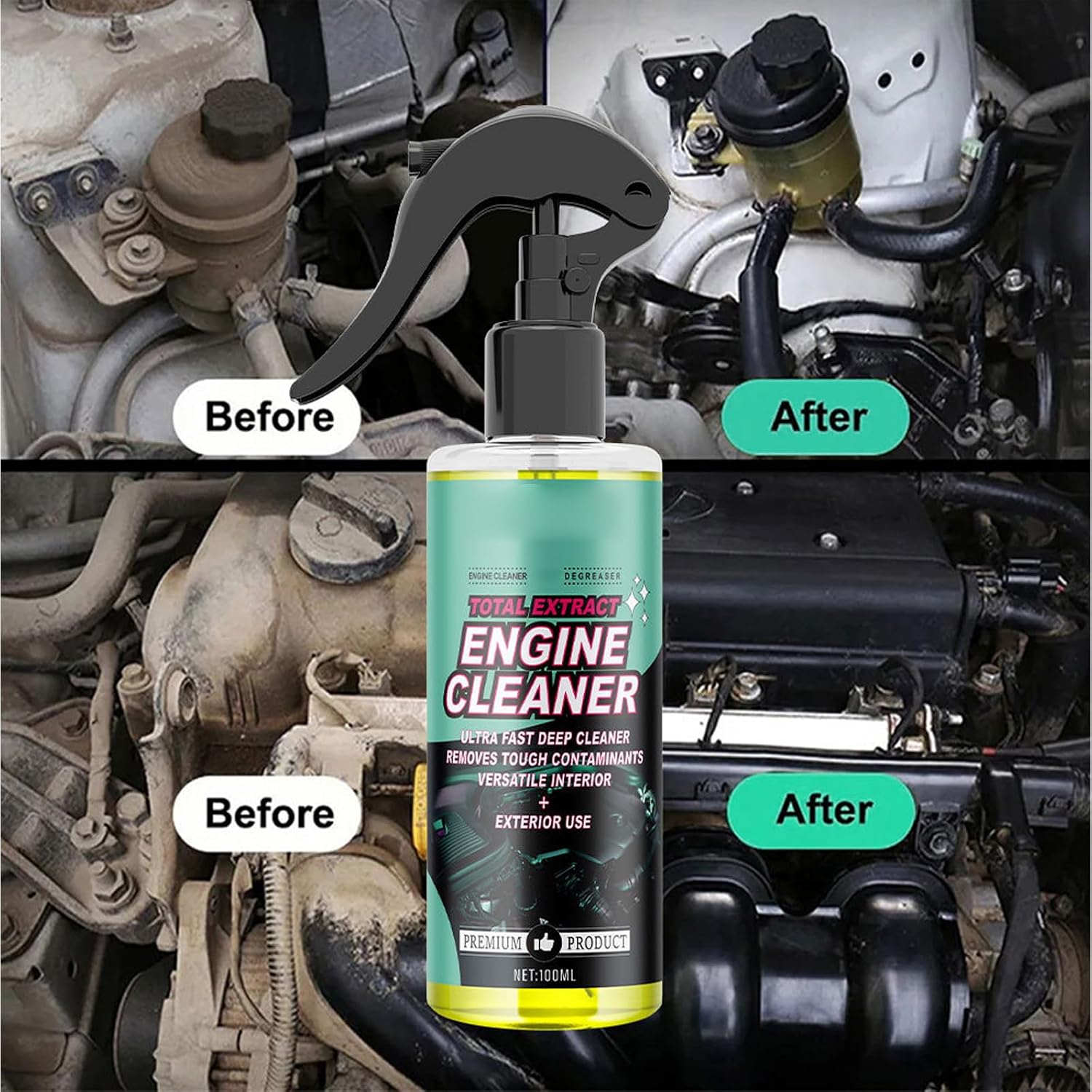 100Ml Car Engine Degreaser Sprayer Removes Heavy Oil & Protects Compartment Car Cleaner and Degreaser Sprayer