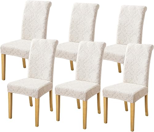 Vista 43 de FORCHEER Juego de 6 fundas para sillas de comedor, fundas elásticas para sillas de cocina, 6 piezas, fundas para silla Parson, paquete de 6, Flores