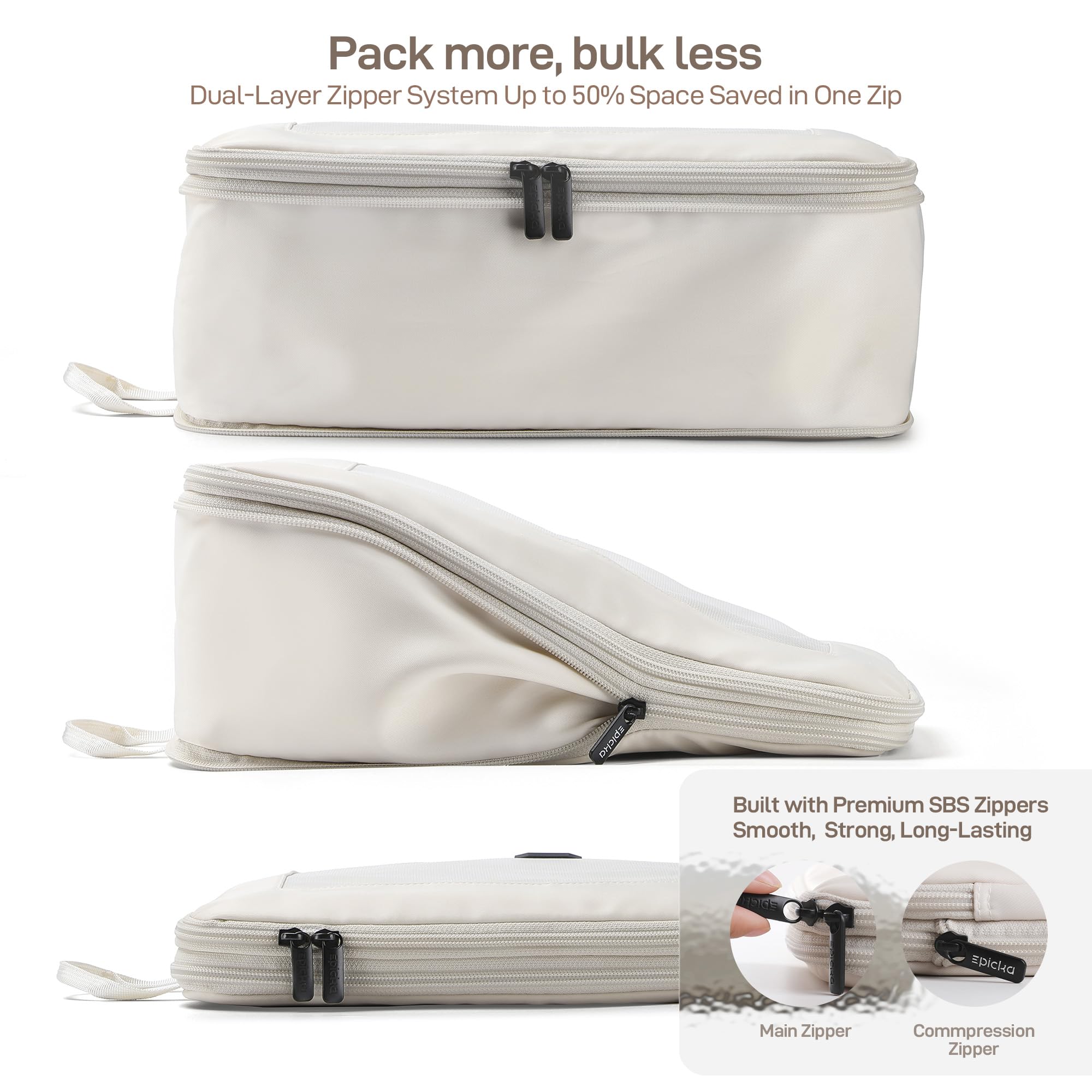 EPICKA TripCozy Cubi da Imballaggio a Compressione - Set da 4/6 Borse Organizer da Viaggio Durevoli con Parte Superiore in Maglia, Accessori da Viaggio Espandibili per Bagaglio a Mano, Valigia, Borsa