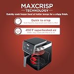 Ninja Air Apéritif Pro XL 6-in-1 avec 6.5 QT Capacité, Max C'est vrai. Air Fry, Air Rôtir, faire cuire, réchauffer, déshydrater, Max La technologie Crisp avec 450F, Panier antiadhésif & Plaque de Crisper, Gris, AF181 (Renewed)