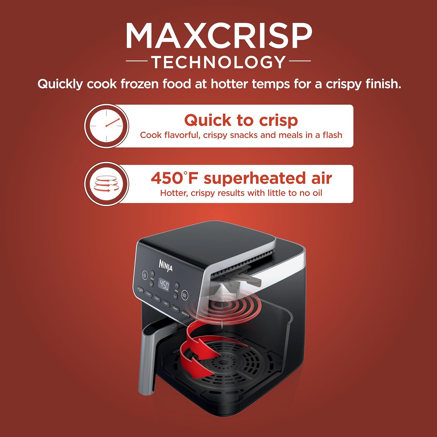 Ninja Air Fryer Pro XL - 6.5 QT Capacity for Up to 9lbs of Wings | 6-in-1 Functions: Max Crisp, Air Fry, Roast, Bake, Reheat & Dehydrate | Includes Nonstick Basket, Crisper... 2 Ninja Air Fryer Pro XL - 6.5 QT Capacity for Up to 9lbs of Wings | 6-in-1 Functions: Max Crisp, Air Fry, Roast, Bake, Reheat & Dehydrate | Includes Nonstick Basket, Crisper... - Image 2