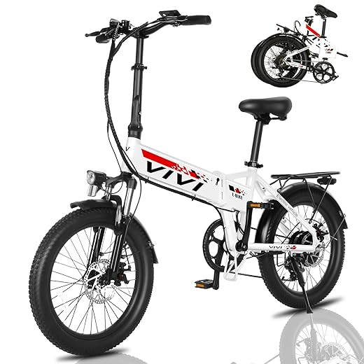 Vivi Electric Bike for Adults 26"/20" Ebike, 500W Folding Electric Bike, 20MPH Adult Electric Bicycles with Removable 48V Battery, Up to 50Miles Range, Cruise Control, Dual Shock Absorber