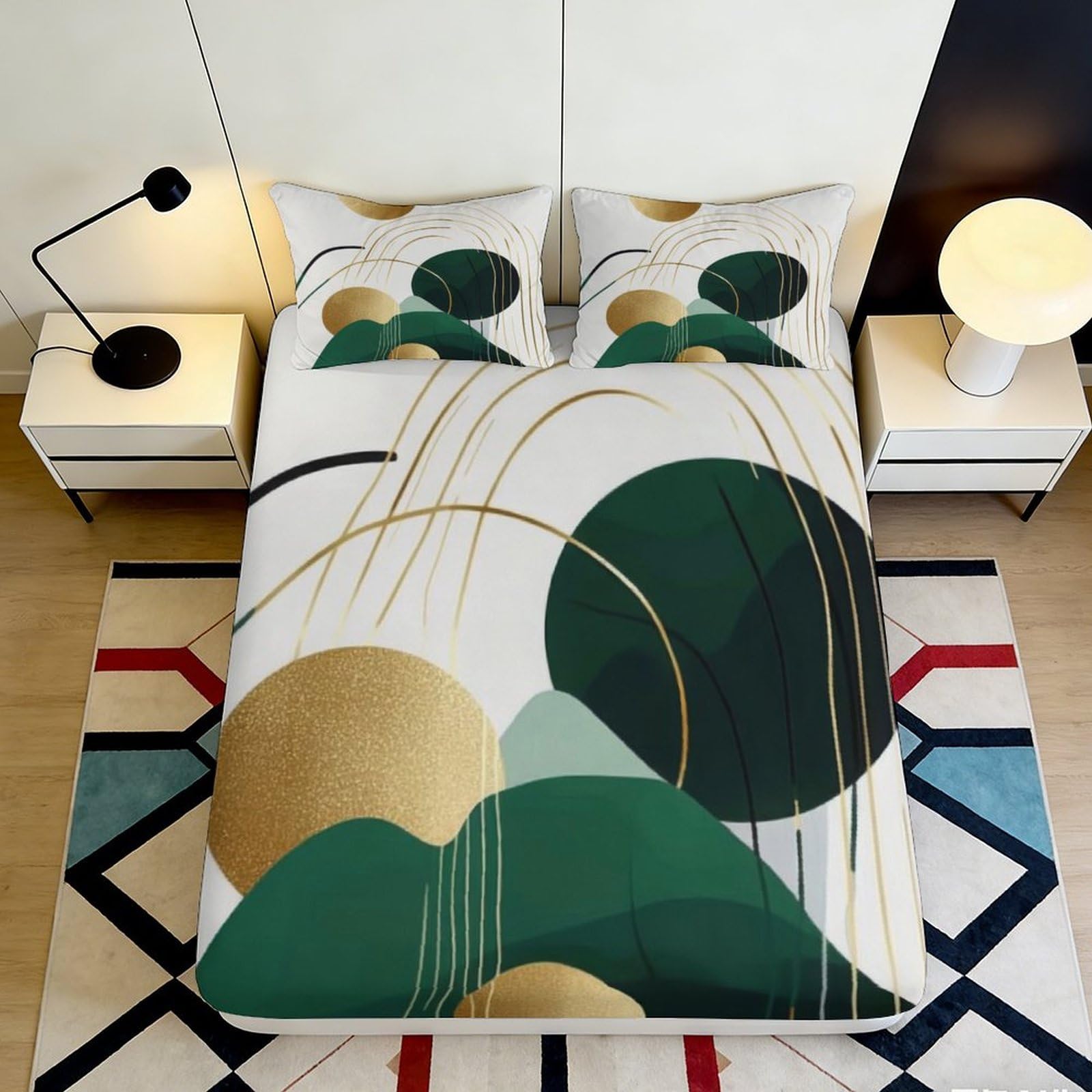 3D Printed Abstract Art Fitted Sheet Microfiber Deep Pocket Full Wrap Bedroom Bedding Abstract Art Mattress Fitted Cover Washable 200x200x25cm 90x200x25cm