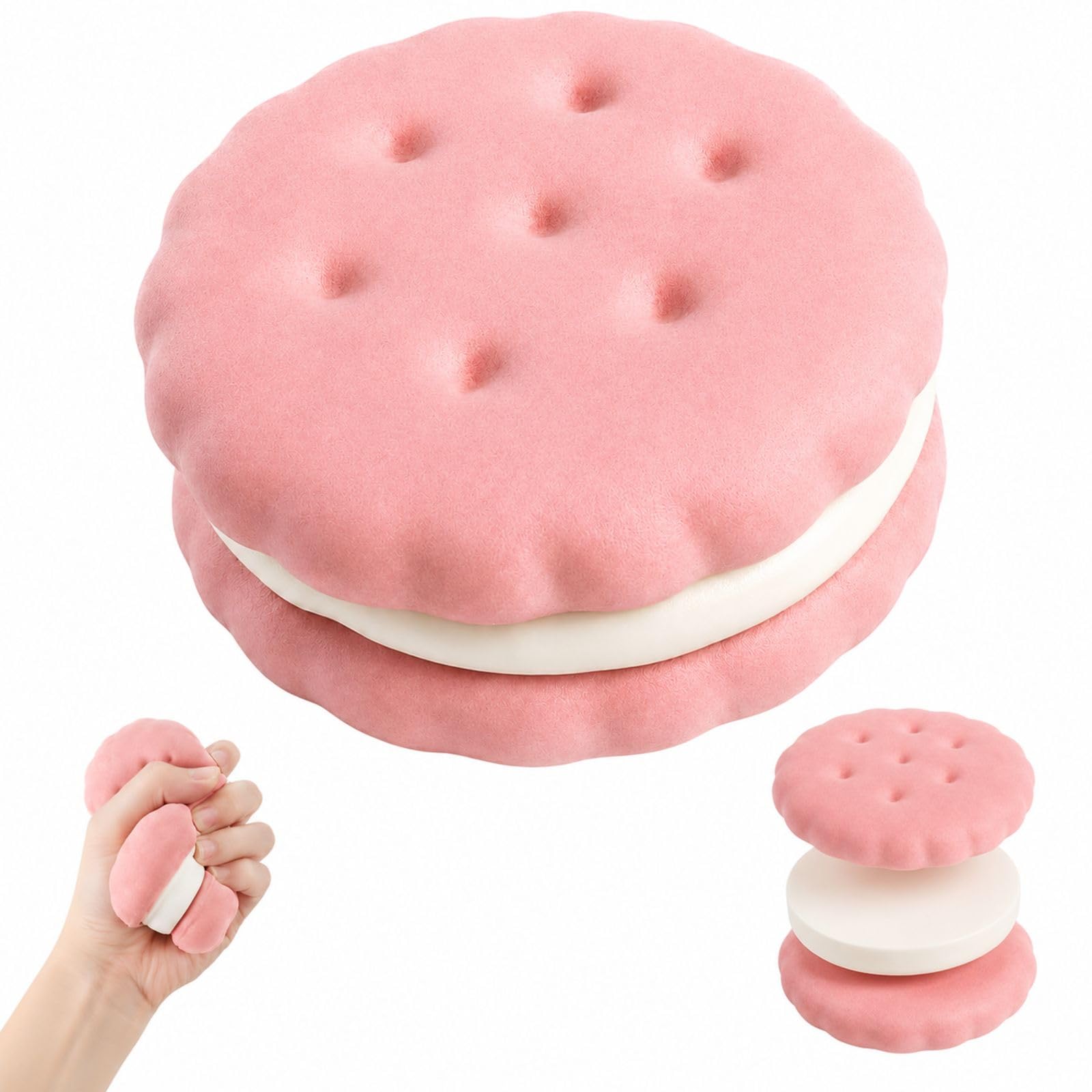 Cheese Squishy, Cake Squishy, Jumbo Pink Filling Biscuit, Handheld Relaxation, Study Work Focus, Classroom Rewards Party Favours
