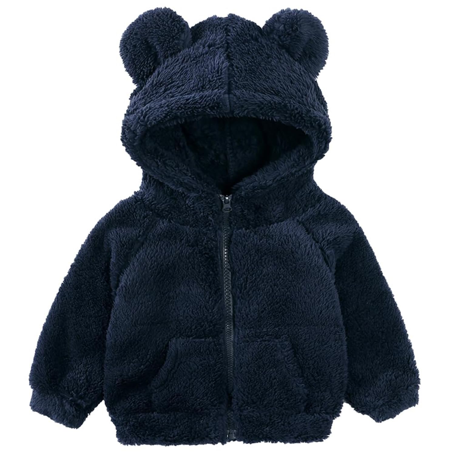 Bebé Niña Chaqueta Polar Para Abrigo con Capucha Cremallera Ropa de Invierno Cálida Para Infantil Niñas y Niños Ropa
