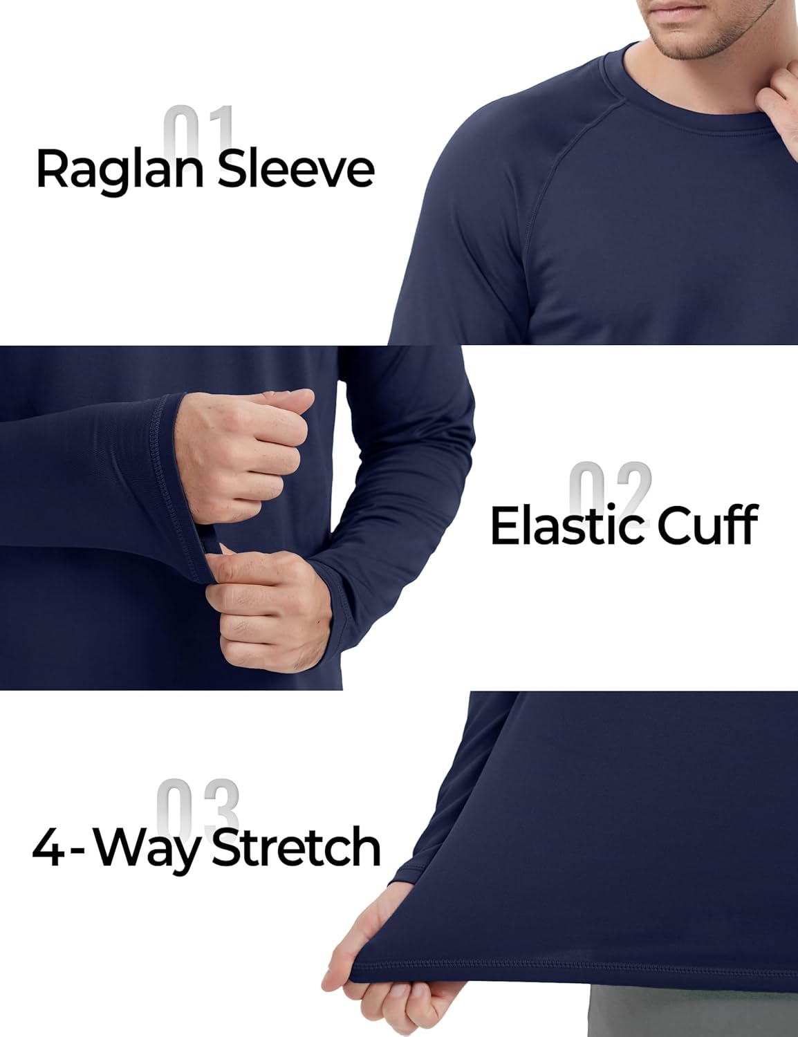 Boladeci Men's Thermal Underwear Tops Fleece Lined Base Layer Long Sleeve Shirts for Cold Weather
