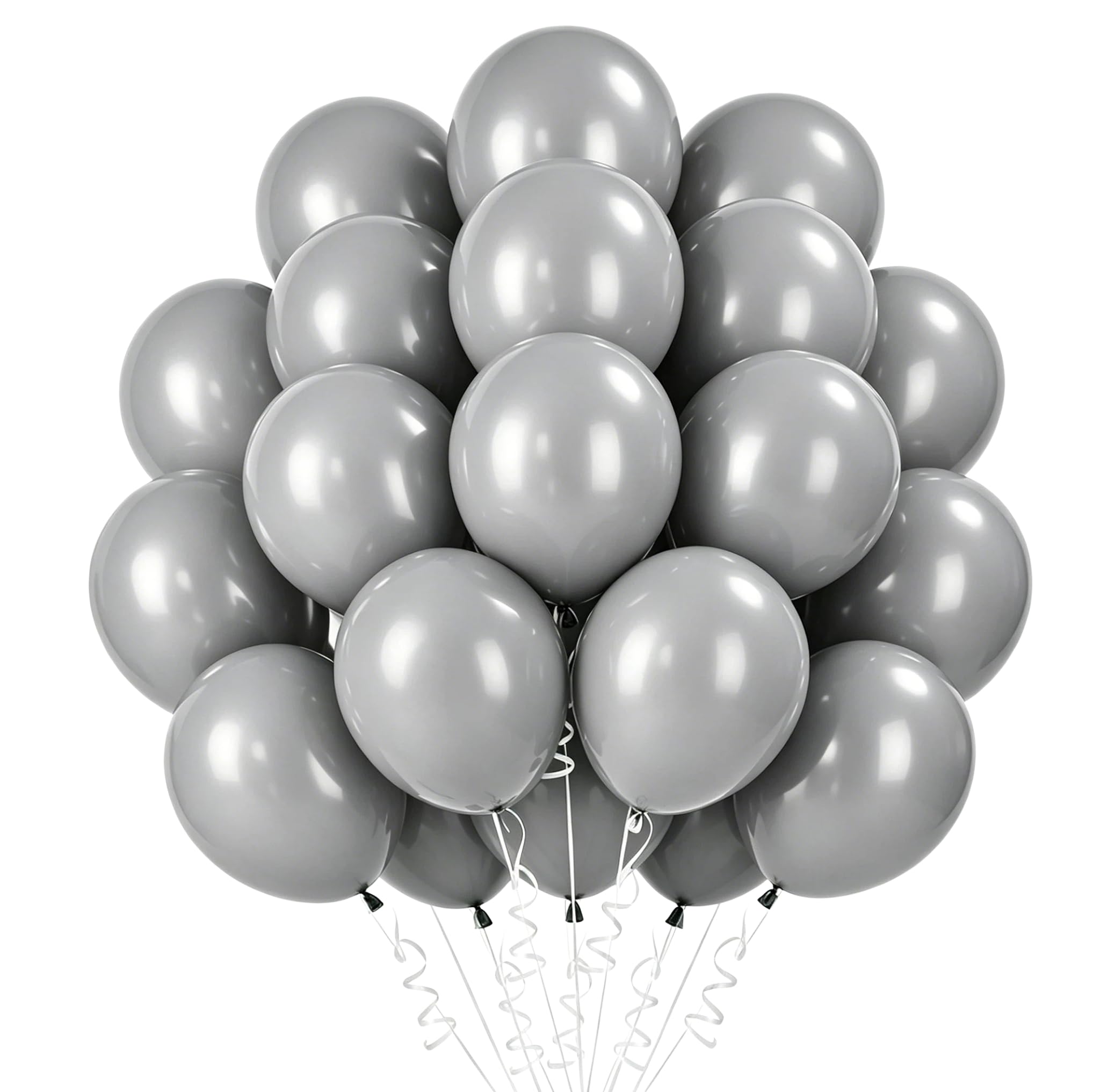 Balloons Grey, Pack of 50 Grey Balloons, 12 Inch Latex Balloons Birthday, Balloon Party Decoration Birthday Wedding Festival Anniversary Decoration — image 1