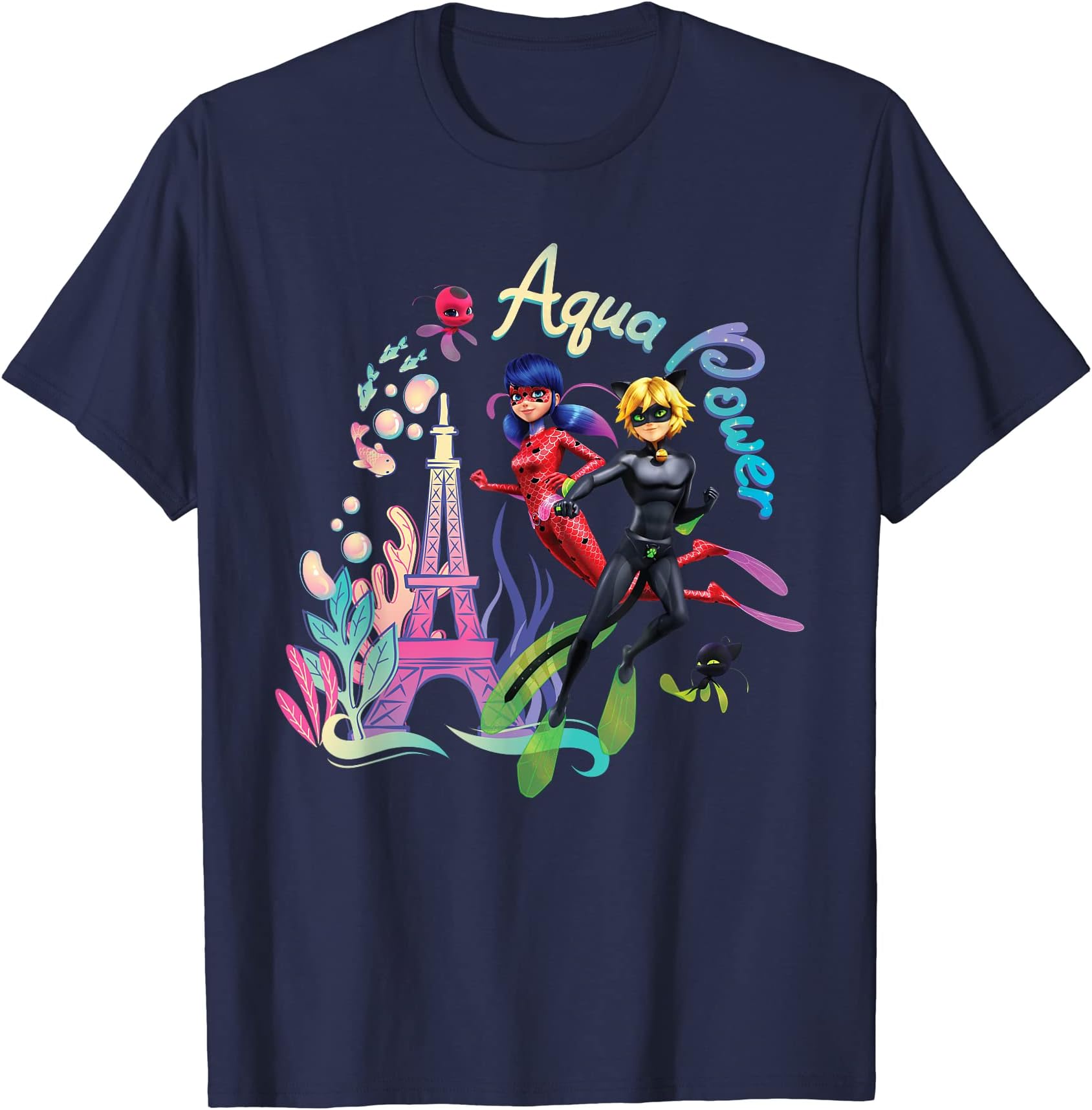 Miraculous Ladybug and Cat Noir Summer Aqua Power Underwater T-Shirt
