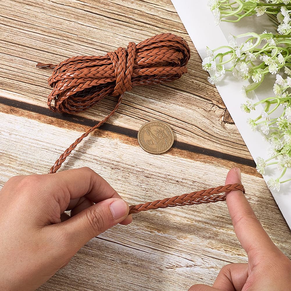 GORGECRAFT Corde En Cuir Synthétique Tressé Plat Du Pérou