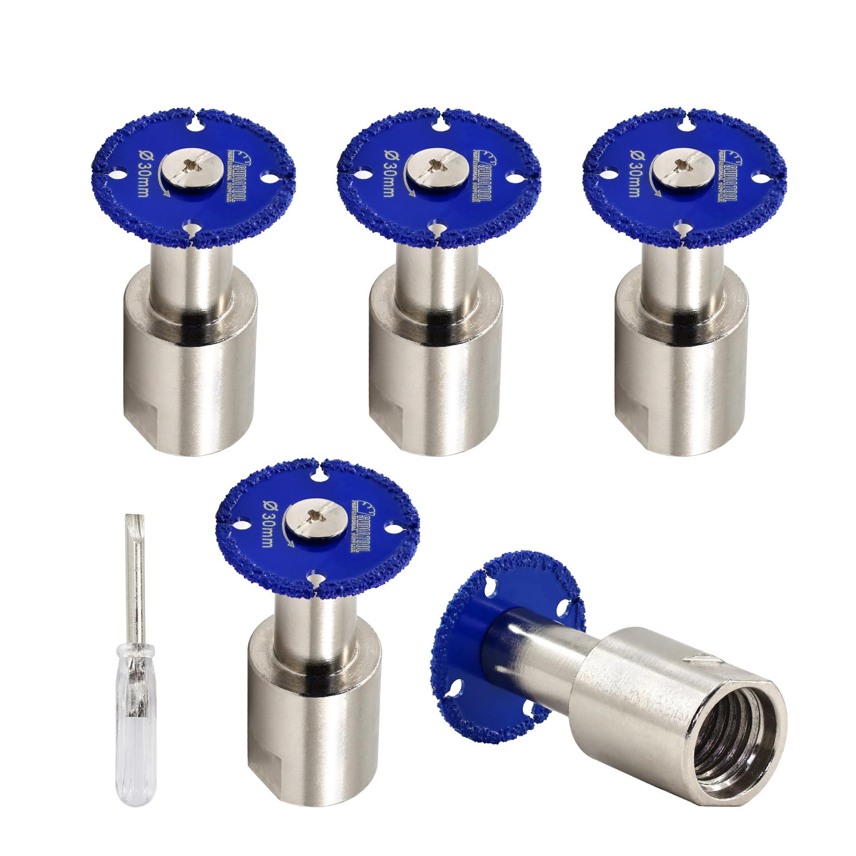 SHDIATOOL Diamond Metal Cutting Saw Blade, 1-3/16-Inch/30mm Mini Circular Saw Disc,Cut-off Wheel for Steel Tube Iron Rebar with 5/8" Flange(5 of Pack)