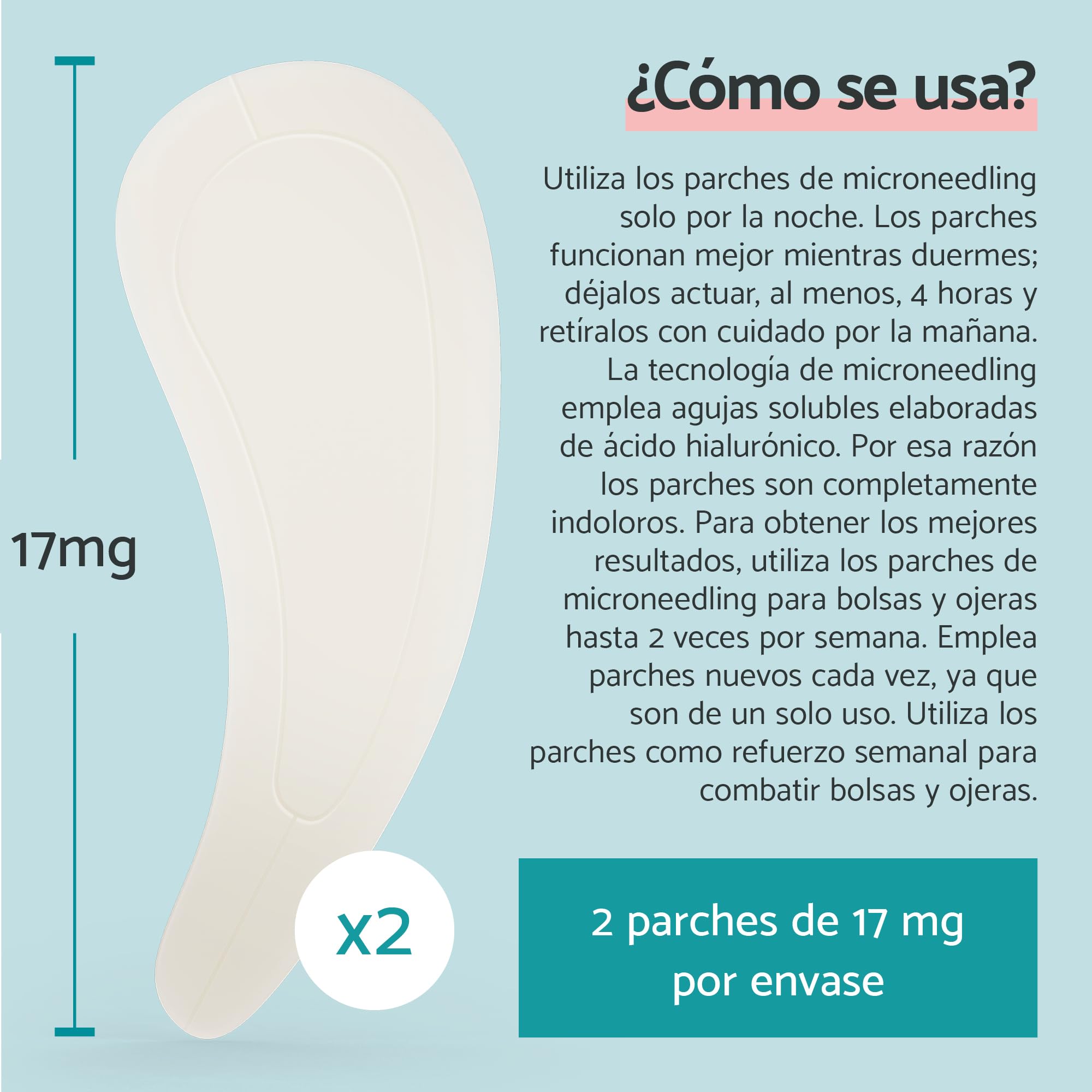 Remescar Parche Corrector Ojeras 2 Parches - Microneedling de un solo uso para Bolsas y Ojeras - Corrige y Reduce Visibilidad en 2 Semanas - Anti-edad y Reafirmante para la Zona Ocular