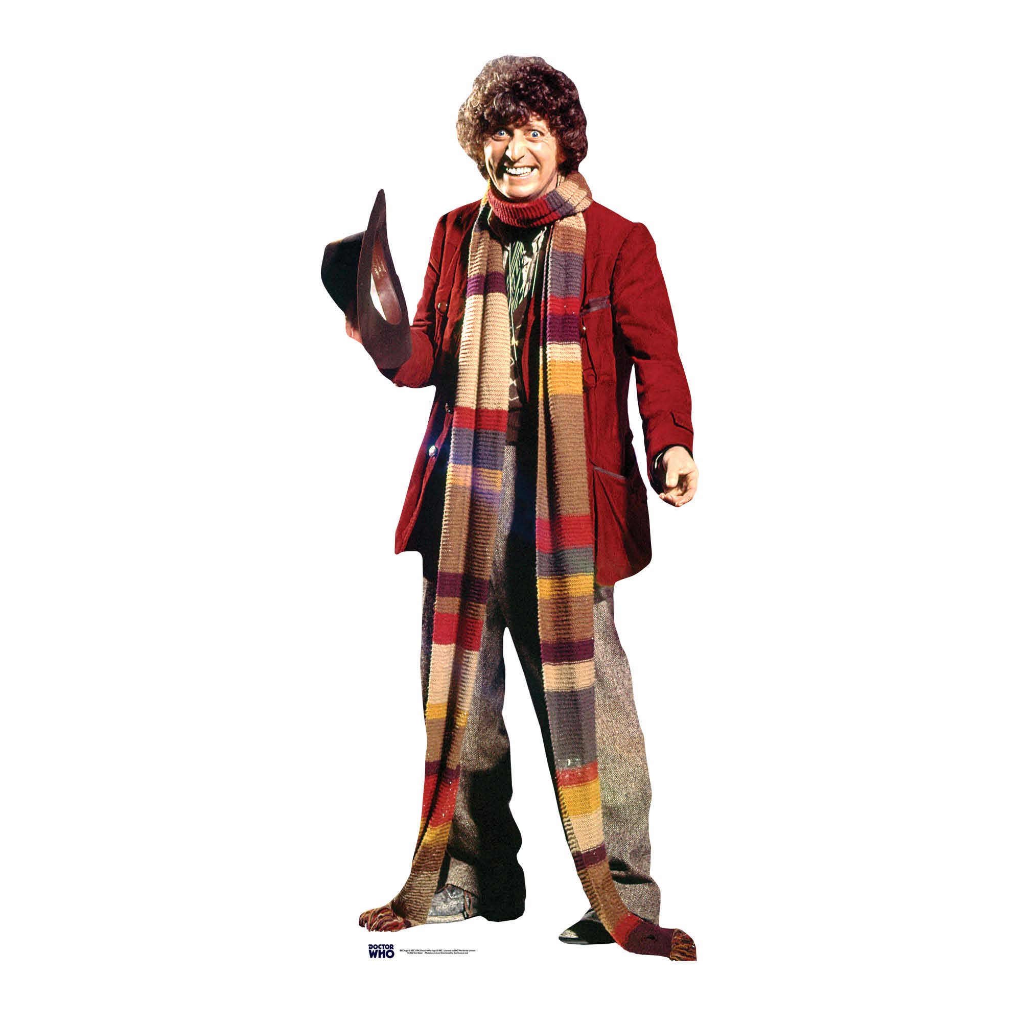 Star Cutouts SC406 Doctor Who Fourth Doctor Tom Baker Lifesize Cardboard Cutout – Scarf Era Icon Display for Whovian Fans