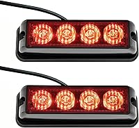 Vista 1 de 2 PCS luces estroboscópicas de emergencia de 4 LED para camiones de 12-24 V, luz intermitente de advertencia de montaje en superficie, barra de luz