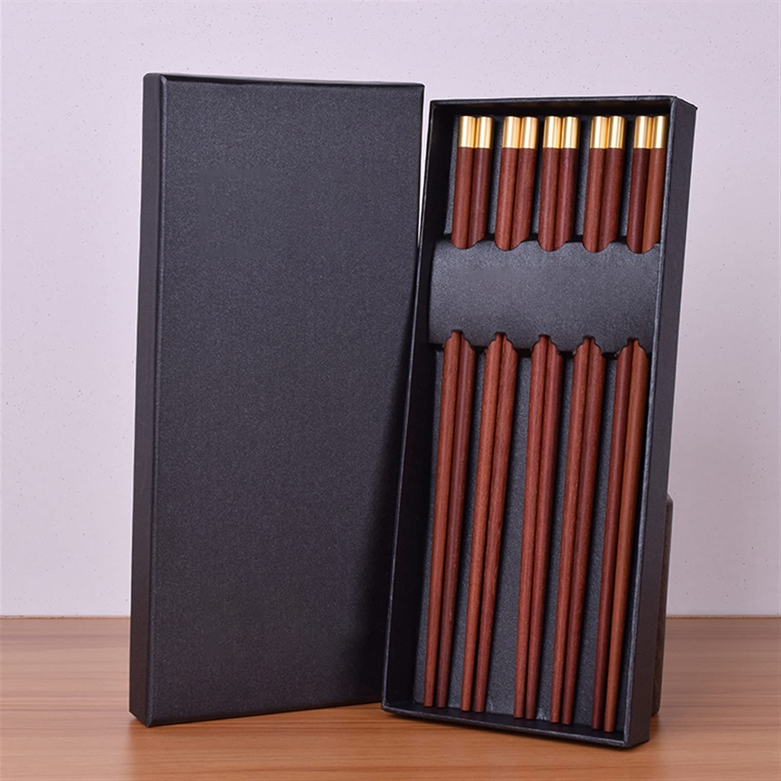 Set de 5 Pares de Palillos de Madera Natural Japonesa, 9.45 "Reutilizables Chinos Chinos palitos para el hogar y el Restaurante