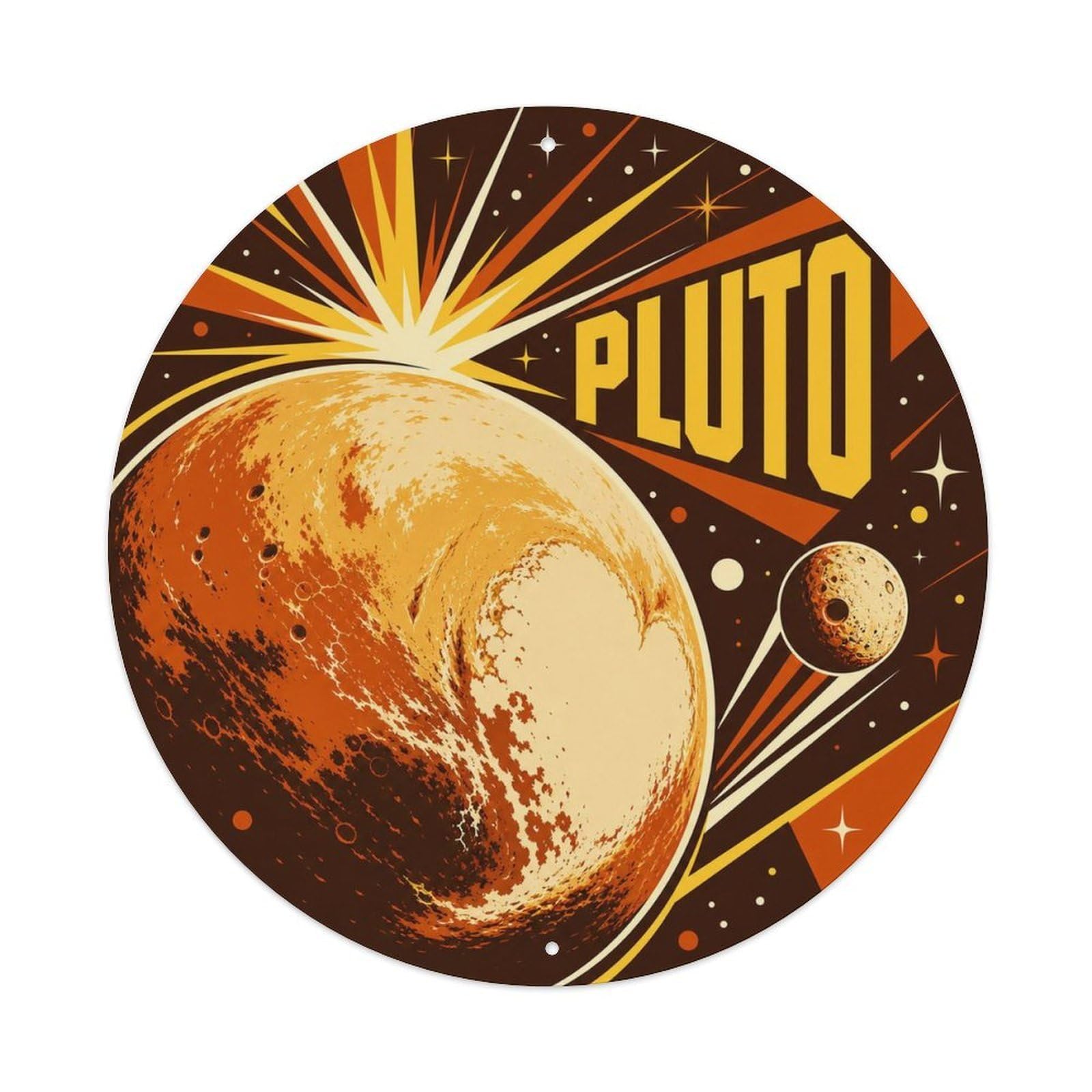 Solar System Deep Space Pluto Ice World Celestial Metal Tin Sign