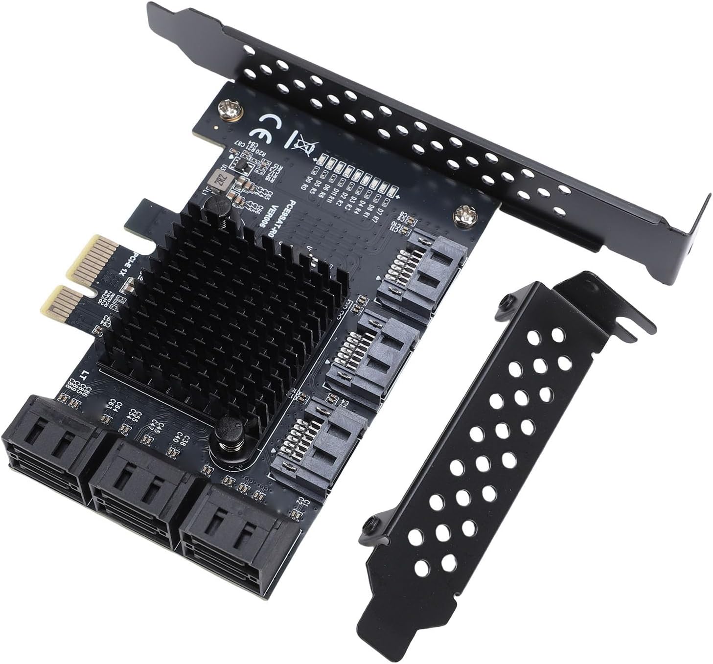 Fabater PCIE Expansion Card, 9 Port Serial ATA3.0 Adapter Card with Hot Swappable Design, SSD PCIE3.0 GEN3 6Gbps Serial, Compatible with Wins 10 11 2003 and