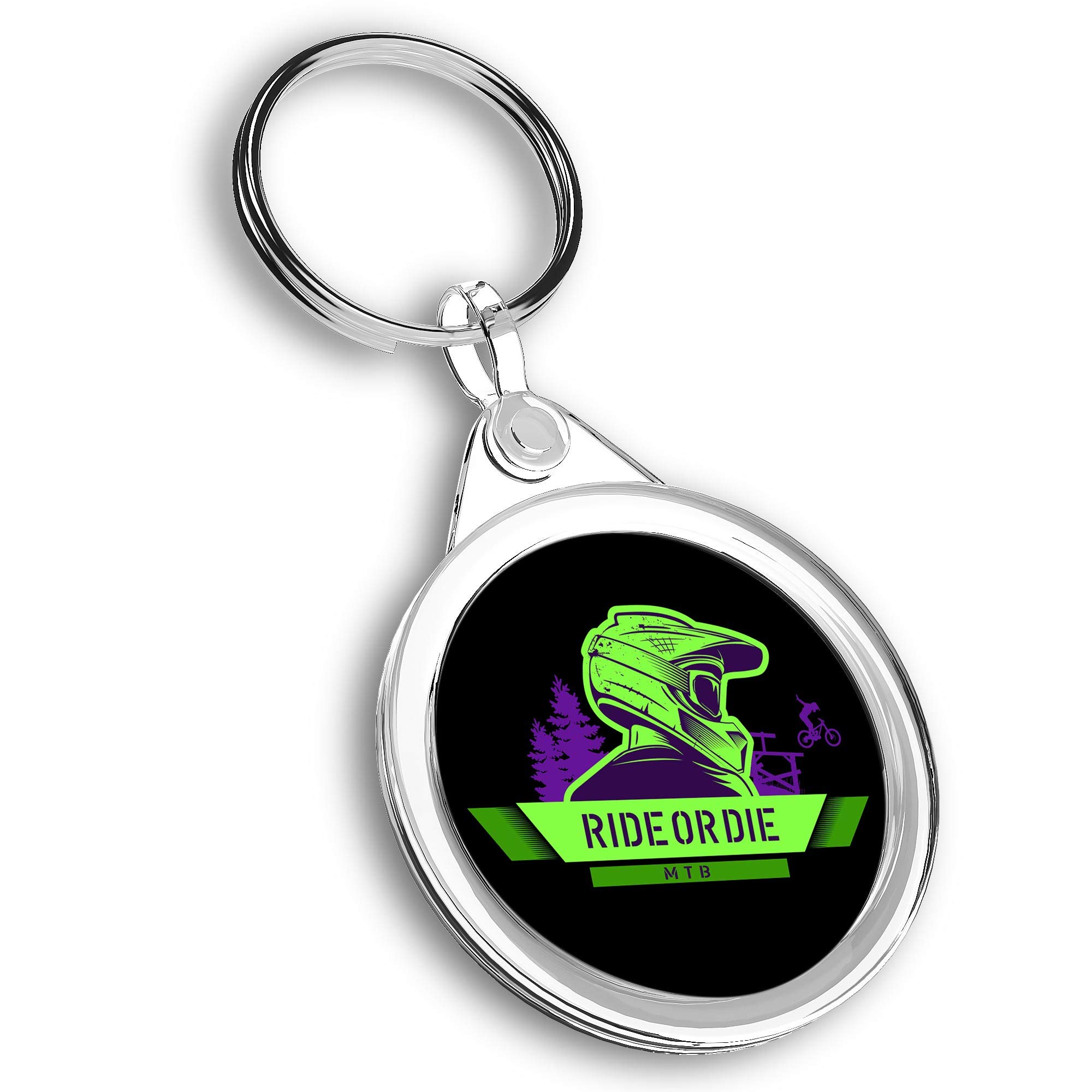 Destination Vinyl Ltd Unisex Multi 1 X Photo Keyring - Ride Or Die Mountain Bike Biker |Keychain|Keyring|Charm| #46261