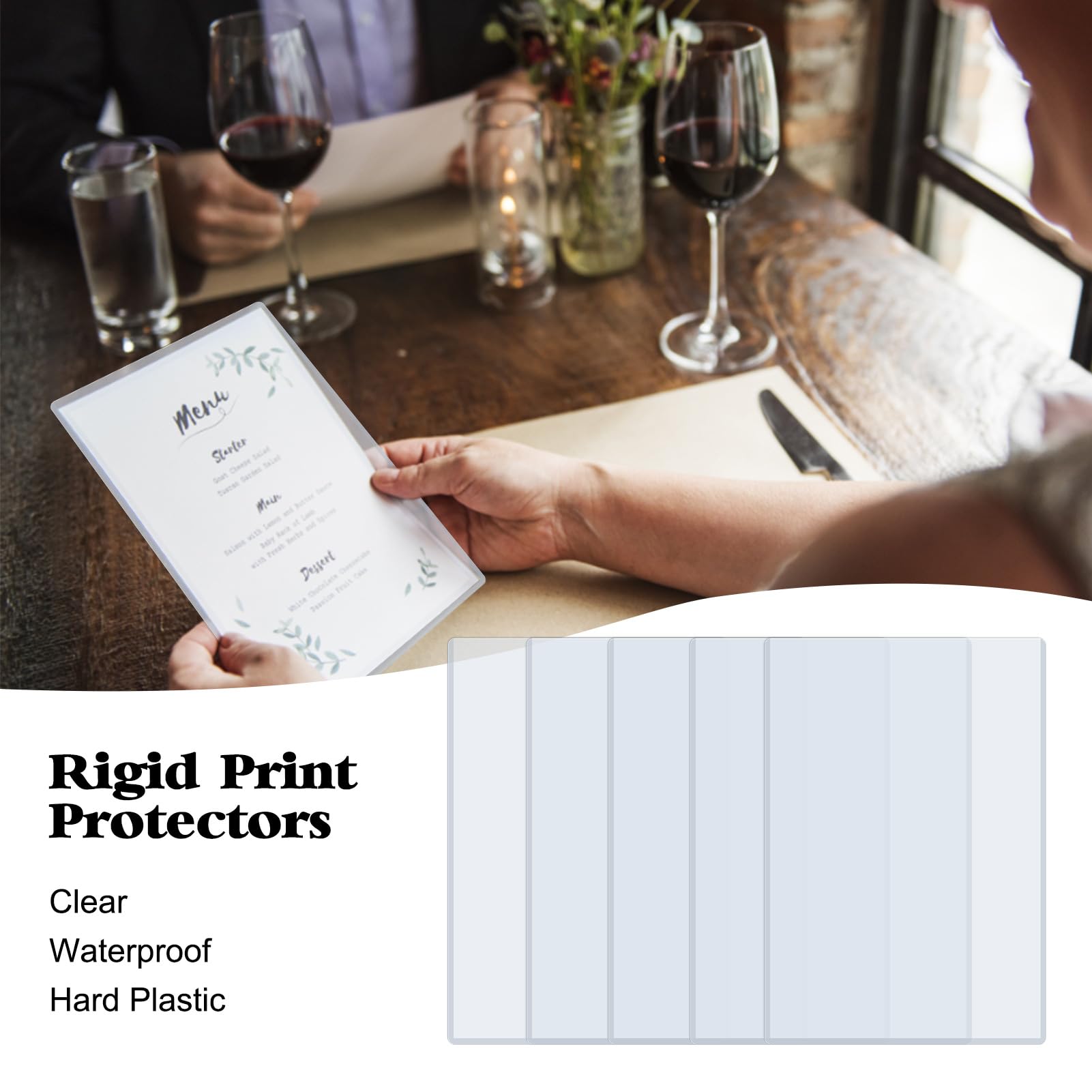 Rainmae Paquete de 14 protectores rígidos de impresión de 8.5 x 11 pulgadas, protectores de hojas de plástico duro transparentes impermeables para páginas, fundas de papel, fundas de plástico para