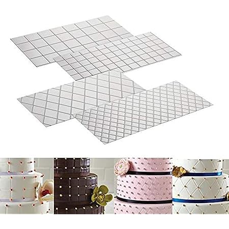 Amazon Com Cake Fondant Impression Mat Mold Diamond Quilted Grid Texture Embossed Lace Embossing Mat Cake Decorating Supplies For Cupcake Wedding Cake Decoration Tools Set Of 4 Home Kitchen