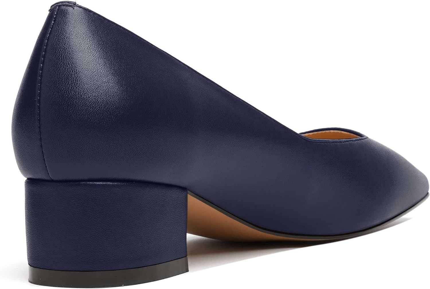 JUSTDANNI Womens Slip On Dress Stylish Wedding Square Toe Matte Block Low Heel Pumps Shoes 1.5 Inch - Image 5