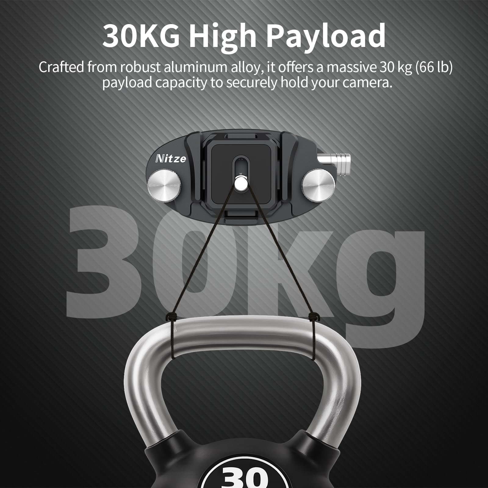 Nitze Kamera Clip, Aluminum Camera Clips, Kamera Rucksack Clip mit 4-seitig Montierbarer Arca Quick Release Platte für DSLR/Mirroless-Kamera, Action-Kameras - N58A