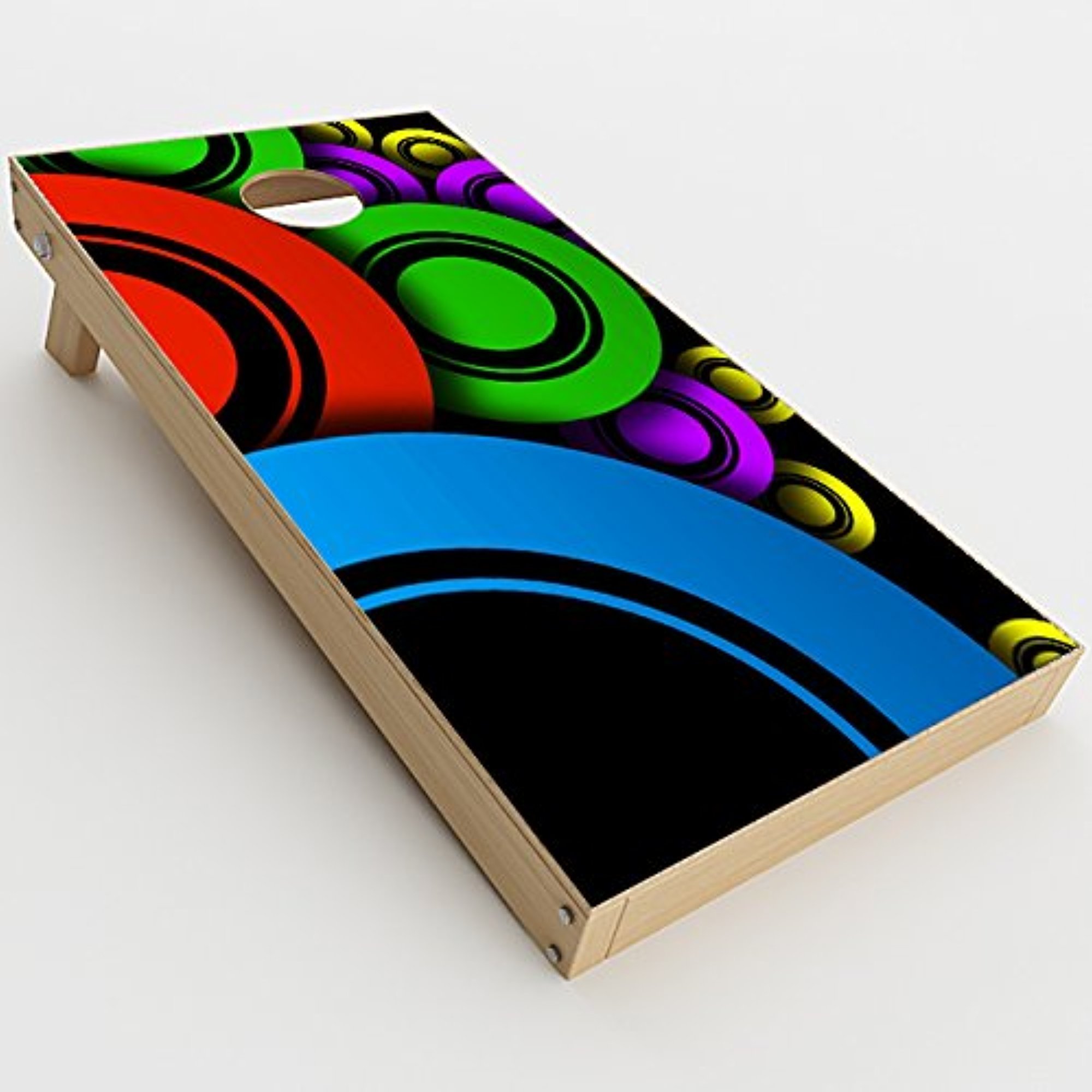 Skin Decal Vinyl Wrap for Cornhole Outdoor Board Game Bag Toss (2 x Pcs. Skins only) / Awesome Circles Trippy